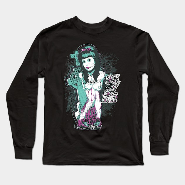 Hopeless Zombie Girl Long Sleeve T-Shirt by EllizClothing